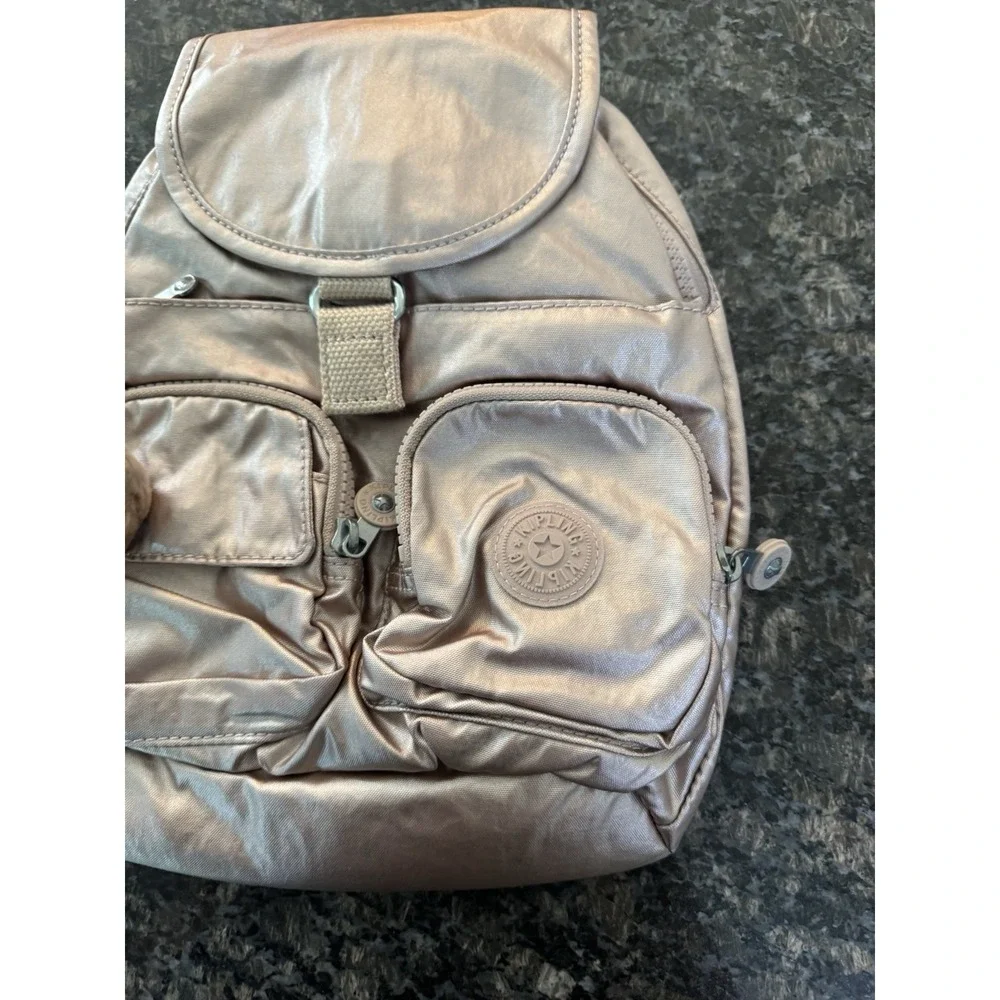 NWT‎ Kipling BP4030 Lovebug Travel Small Backpack Polyamide Quartz Metallic $109